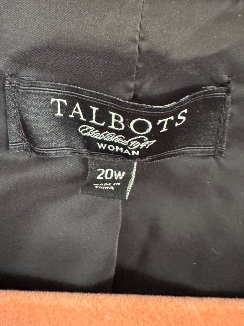TALBOTS VELVET BLAZER BLACK ONE BUTTON SIZE 20W - Picture 4 of 6